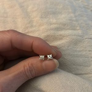3/4 ct white gold I / SI2 princess cut solitaire earrings from Jared